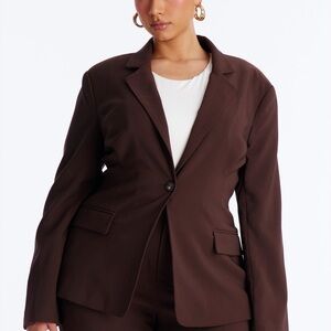 Fashion Nova Chocolate Brown Blazer and Trousers